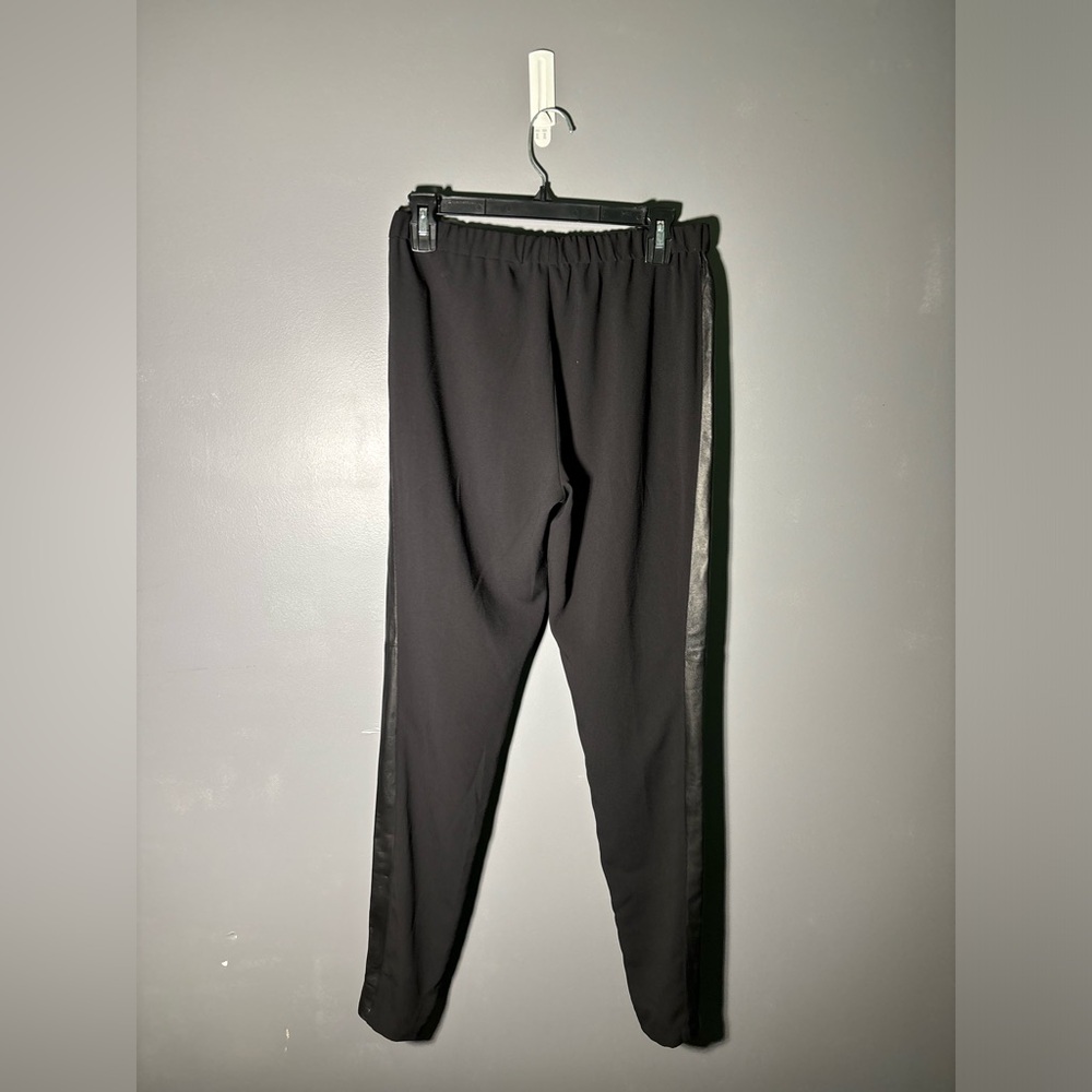 Alice+Olivia Pull On Lamb Leather Trim Skinny Pants Size 2 - Picture 3 of 5